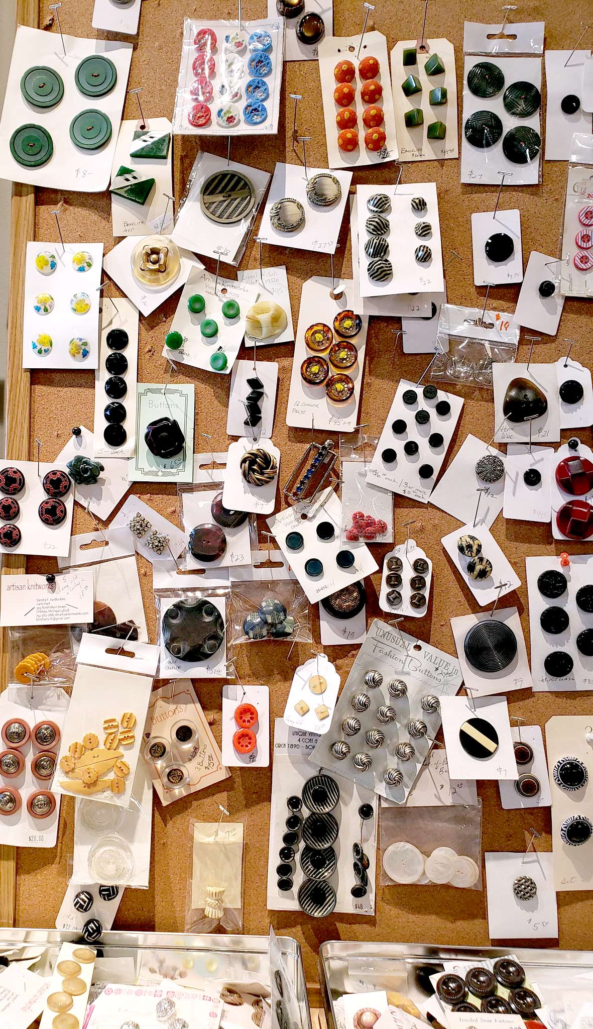 An example of the the variety of buttons we carry.
