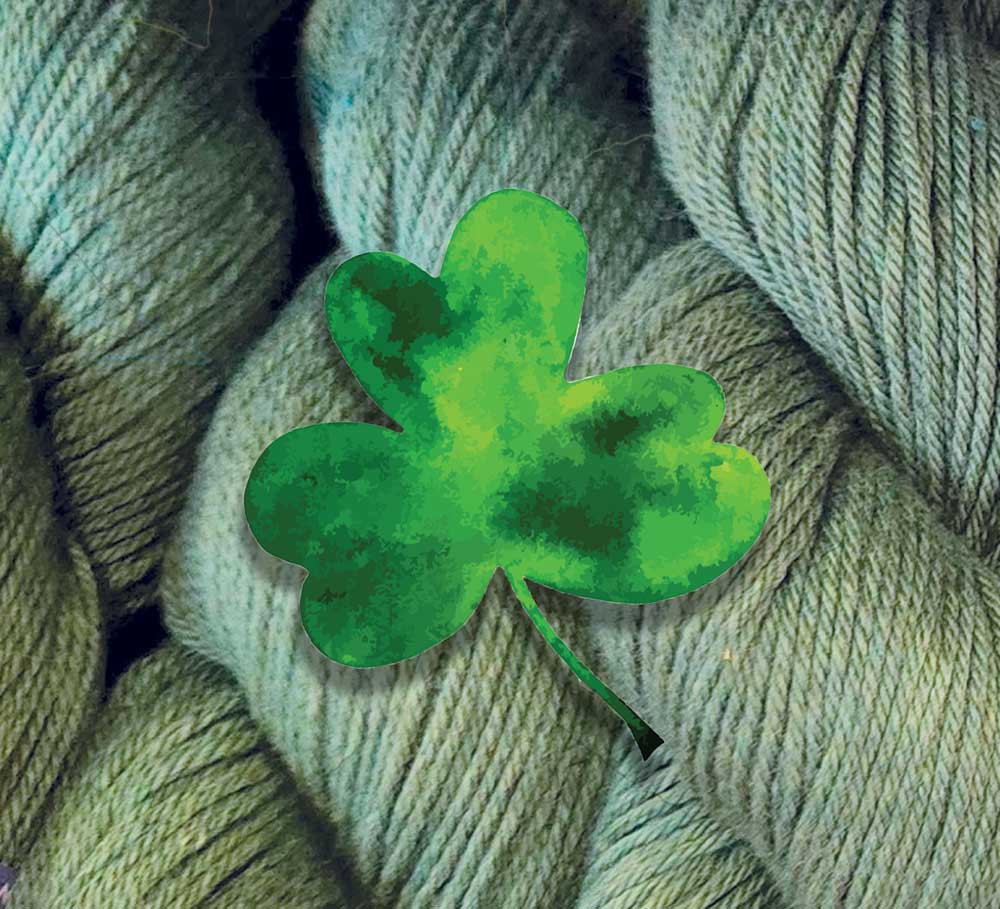 Green yarn with a shamrock over it